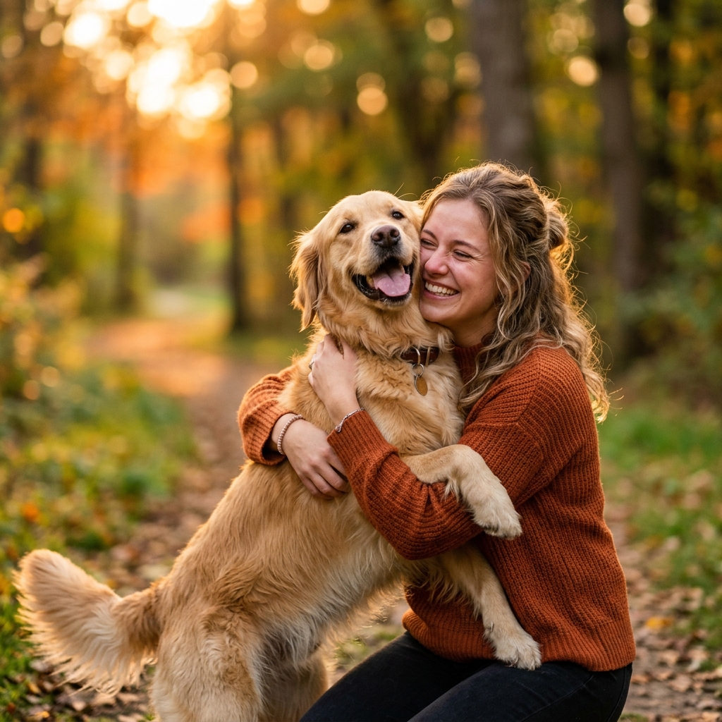 Reencuentro feliz con mascota